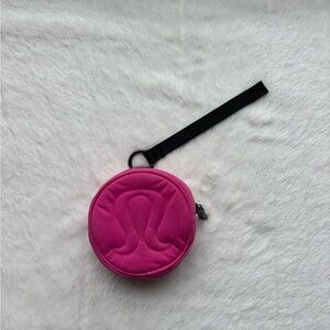 Lululemon Sonic Pink Nano Pouch Clip-On Coin Purse Circular Wristlet